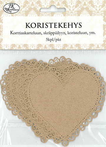 [2905] Decorative frame heart natural 5pcs