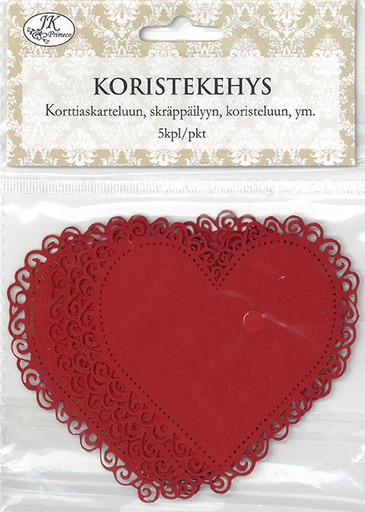 [2909] Decorative frame heart red 5pcs