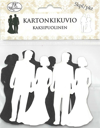 [2914] Card die cut Couple black/white 5pcs