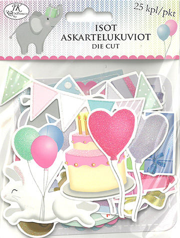 [2929] Big die cuts Party animals 25pcs