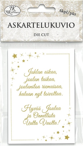 [2938] Die cuts Jouluteksti kultafolio 6pcs