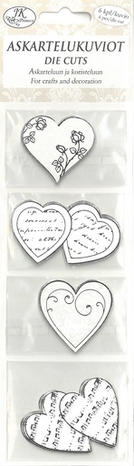 [2979] Die cuts narrow Hearts silver