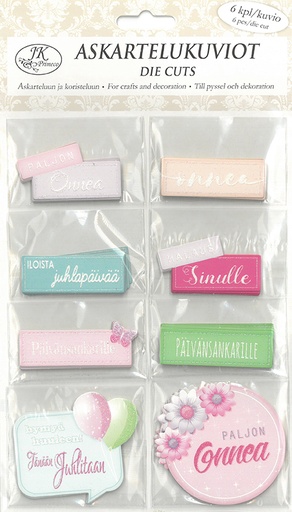 [2998] Die cuts Tekstit värilajitelma