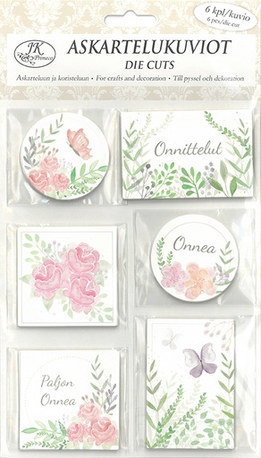 [3003] Die cuts Flora toivotukset 