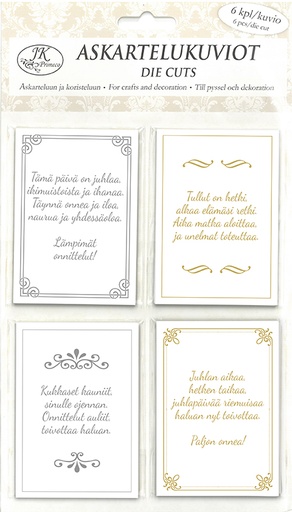 [3007] Die cuts Toivotukset kulta/hopeafolio