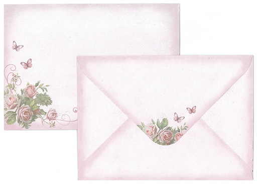 [3062] Envelope C6 Roses pink 10pcs
