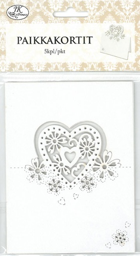 [3141] Place card heart pearlescent white 5pcs