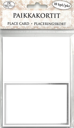 [3155] Place card Silver foil white 10pcs