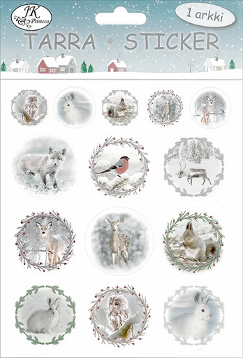 [3267] Sticker Forest animals wreath