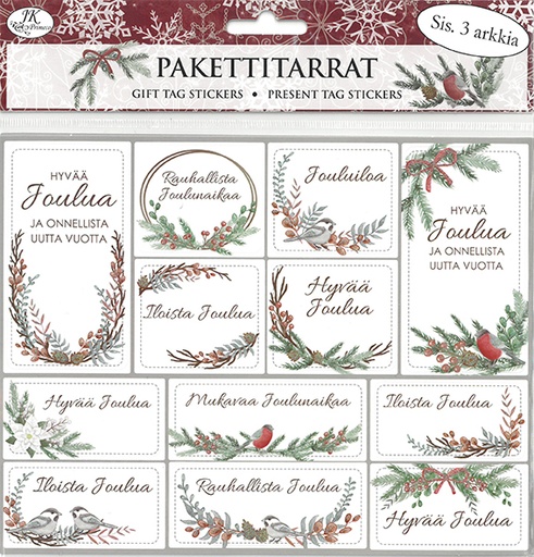 [3297] Gift tag sticker Koristehavut 3 sheets