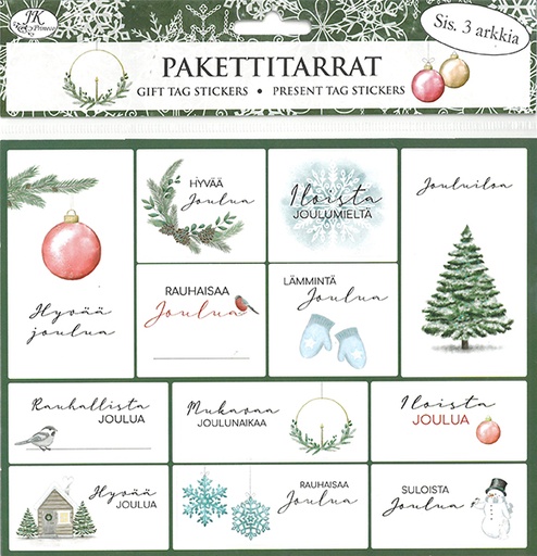 [3301] Gift tag sticker Kuura 3 sheets