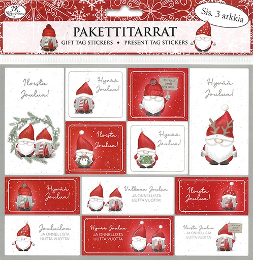 [3304] Gift tag sticker Pukki ja muori 3 sheets