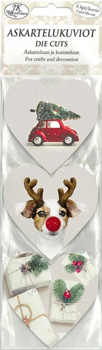 [3393] Die cuts narrow Christmas theme heart