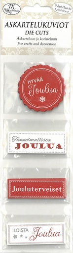 [3394] Die cuts narrow Jouluteksti punainen