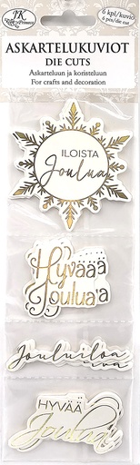 [3396] Die cuts narrow Jouluteksti kulta