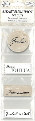 [3399] Die cuts narrow Jouluteksti natur musta