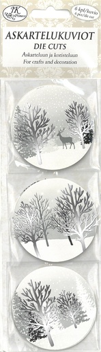 [3402] Die cuts narrow Scenery silver