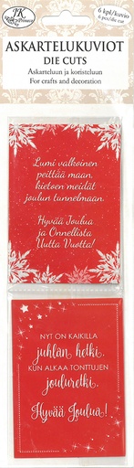 [3405] Die cuts narrow Joulutoivotukset punainen