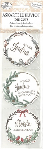 [3406] Die cuts narrow Joulukranssit ja tekstit