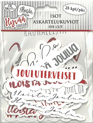 [3432] Big die cuts Joulutekstit punaharmaa 25pcs