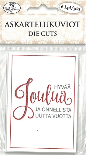 [3460] Die cuts Jouluteksti punainen 6pcs