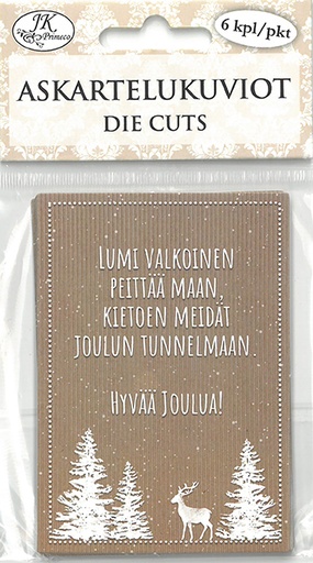 [3461] Die cuts Jouluteksti natur 6pcs