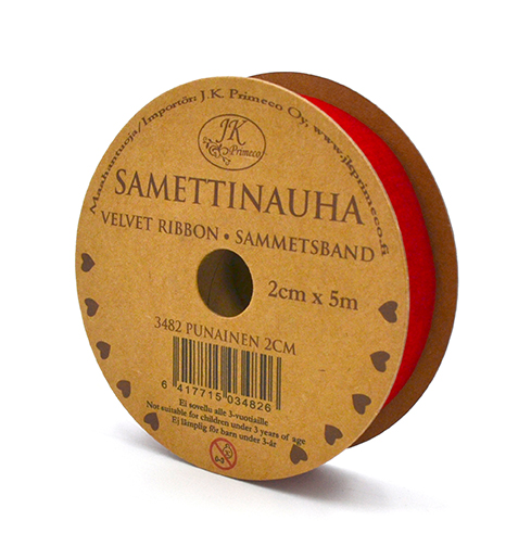 [3482] Velvet ribbon 2cm x 5m red