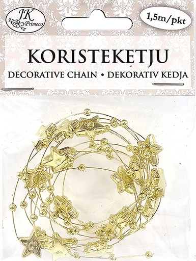 [3532] Decorative chain 1.5m Star gold
