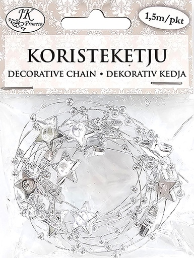 [3533] Decorative chain 1.5m Star silver