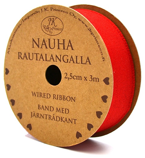 [3541] Wired ribbon 2,5cm x 3m red