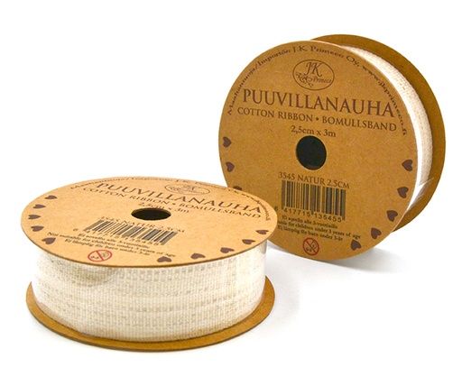 [3545] Cotton ribbon 2.5cm x 3m natural