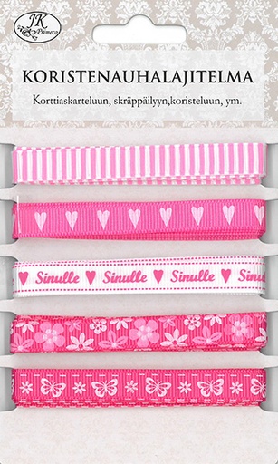 [3573] Decorative ribbon assortment Pinkki