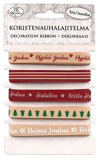 [3577] Decorative ribbon assortment Joulu nostalgia