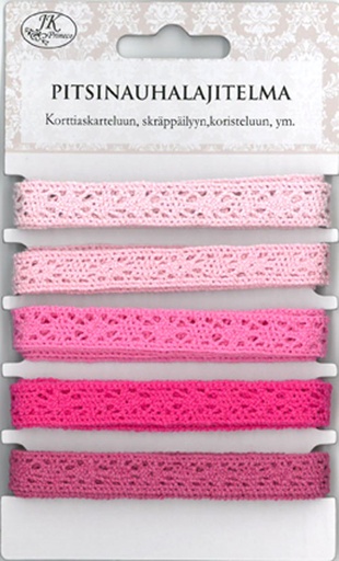 [3595] Lace ribbon assortment pink