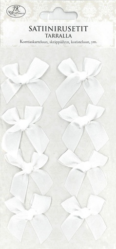 [3600] Satin bow sticker white