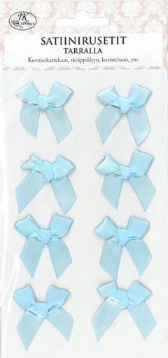 [3603] Satin bow sticker light blue
