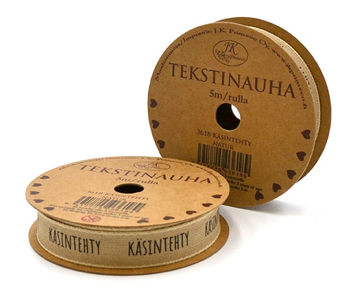 [3618] Ribbon roll 1.5cm x 5m Käsintehty natur