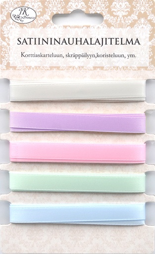 [3632] Satin ribbon assortment pastel