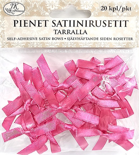 [3642] Self-adhesive small satin bow pink 20pcs