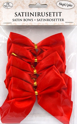 [3647] Satin bow big red 5pcs