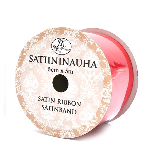[3690] Satin ribbon 5cm x 5m red