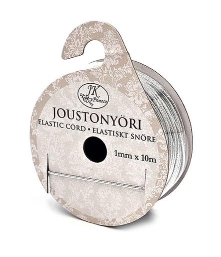 [3733] Elastic cord 1mm x 10m silver