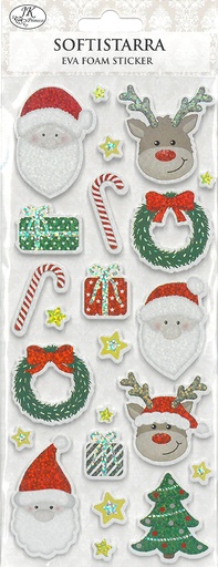 [3761] Eva foam sticker Christmas characters hologram
