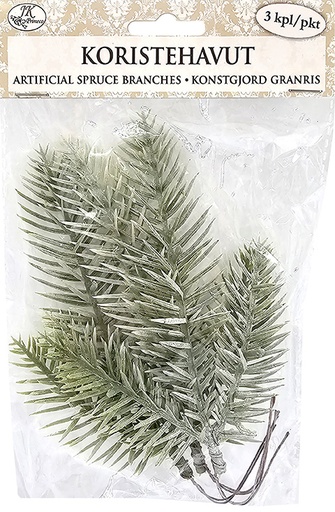 [3773] Artificial Spruce branches snow 3pcs