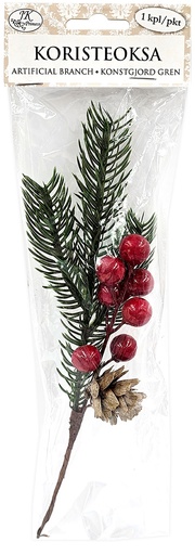 [3779] Artificial branch with berry big red