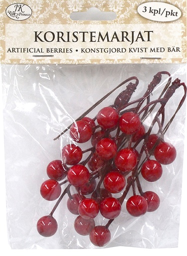 [3783] Artificial berries big red 3pcs