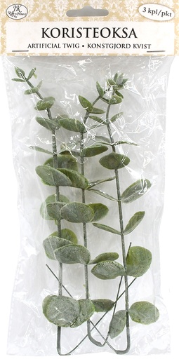 [3789] Artificial twig Eucalyptus green 3pcs