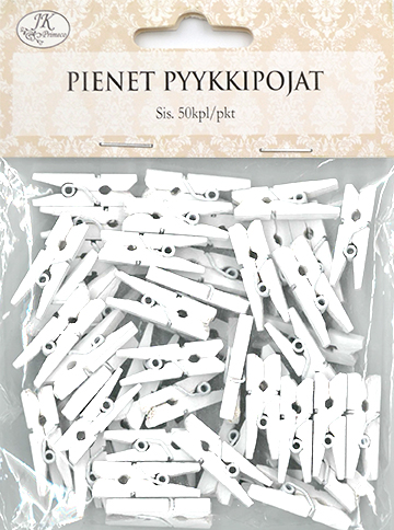 [3808] Small clothespins white 50pcs