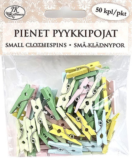 [3810] Small clothespins pastel assortment 50pcs