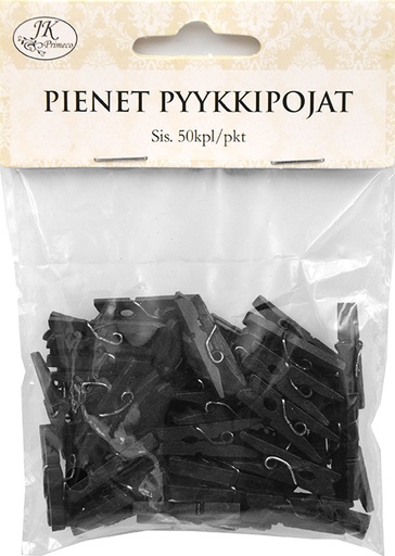 [3812] Small clothespins black 50pcs